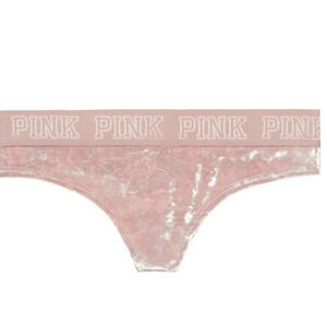 VS Pink Logo Thong Velvet Velour Panties New Sexy Lingerie